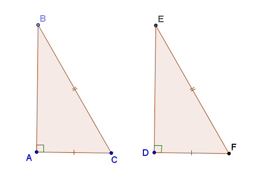các trường hợp bằng nhau của tam giác vuông